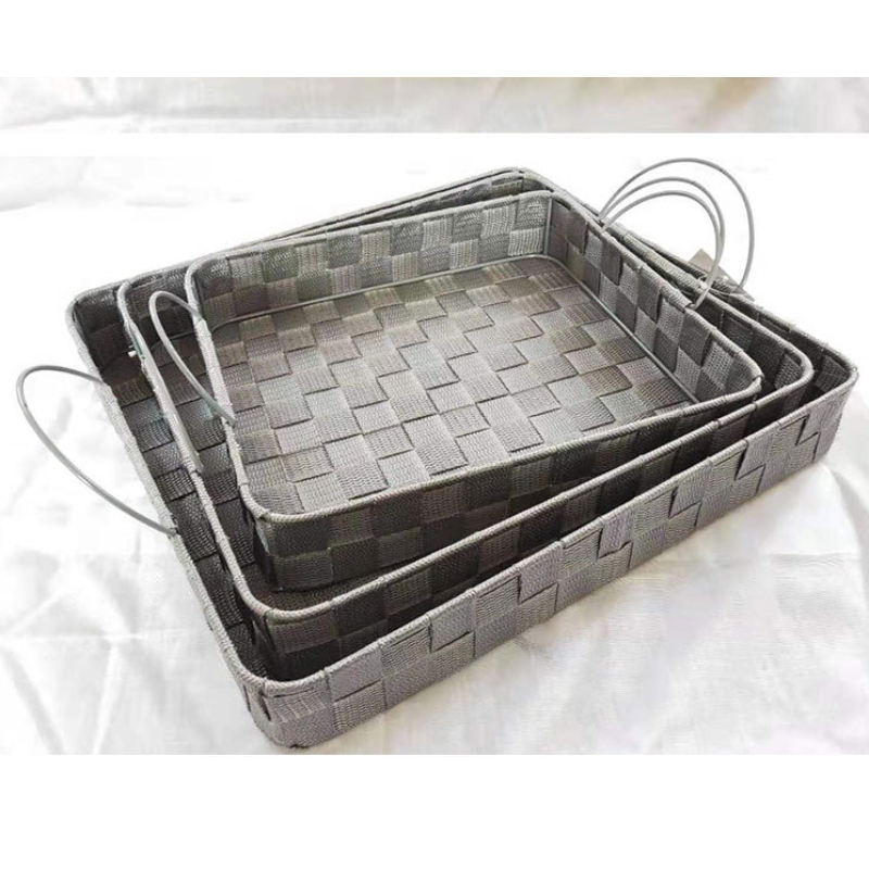 Handgemaakte opbergbak van polypropyleen stof