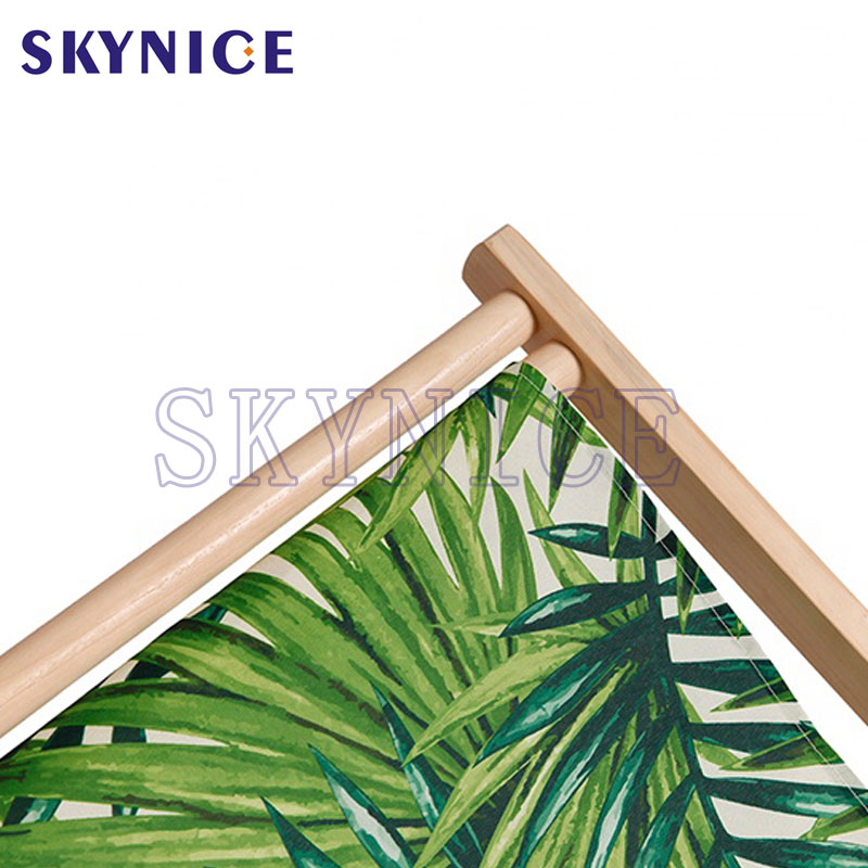 Seaside Fabric Wooden Folding Beach Stoel
