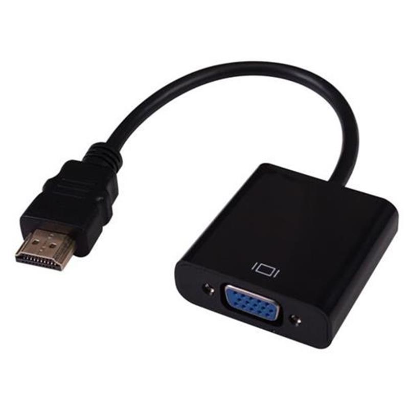 1080P HDMI naar VGA 15cm kabel wit \/ zwarte kleur