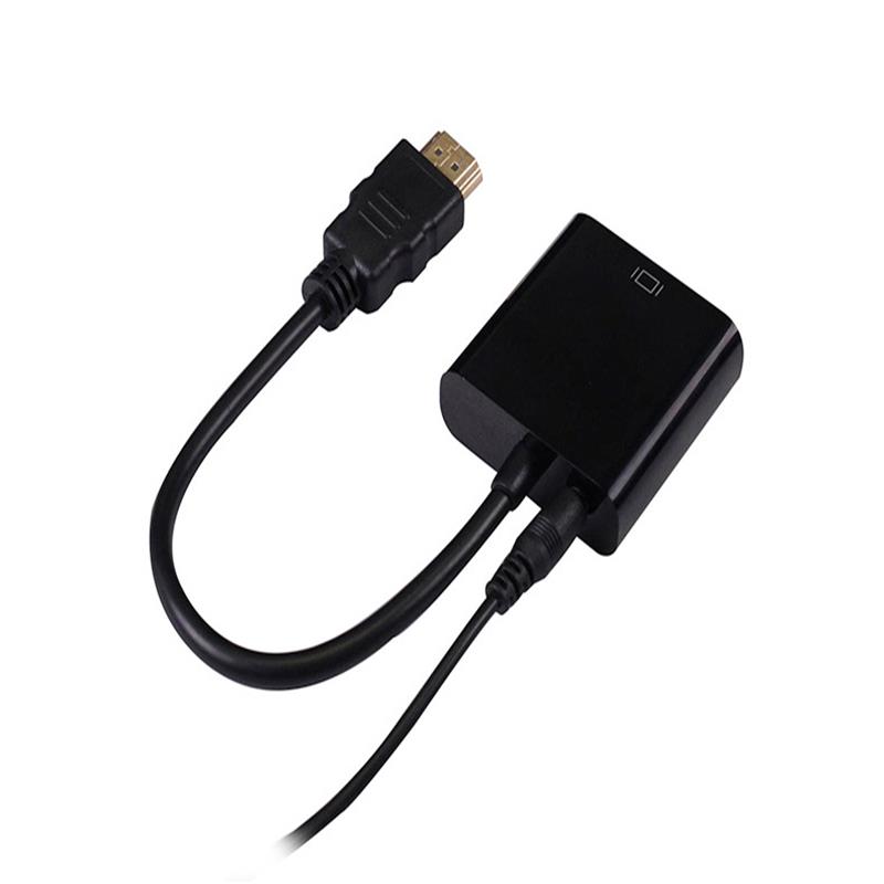 1080P HDMI aan VGA 15cm Kabel met 3.5mm audio White/Black Color