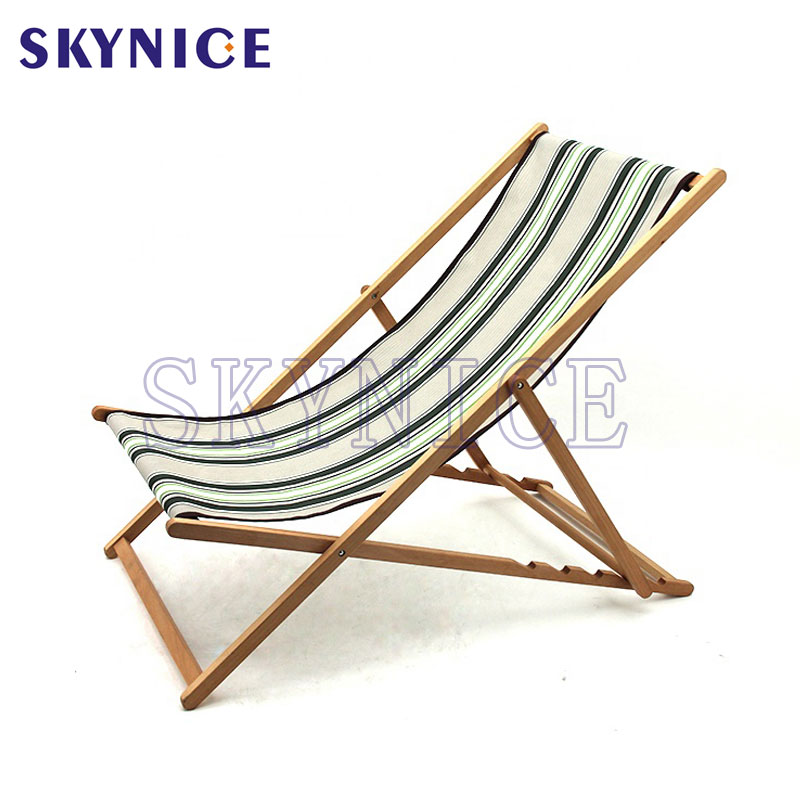 Foldable Wooden Beach Chair Sun Deck Stoel