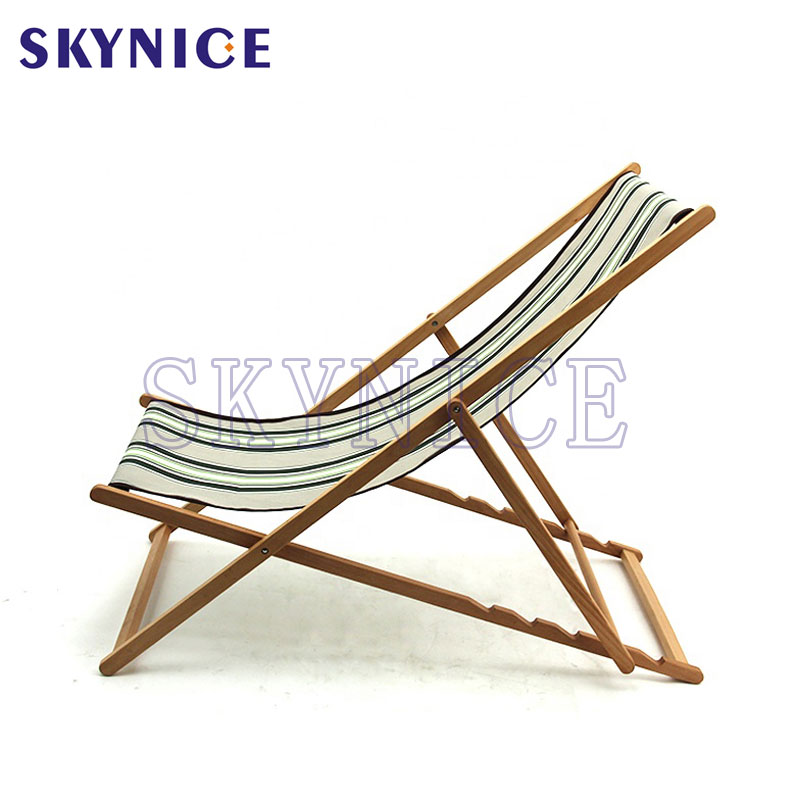 Foldable Wooden Beach Chair Sun Deck Stoel
