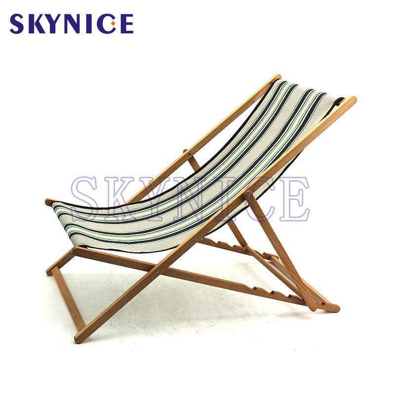 Foldable Wooden Beach Chair Sun Deck Stoel