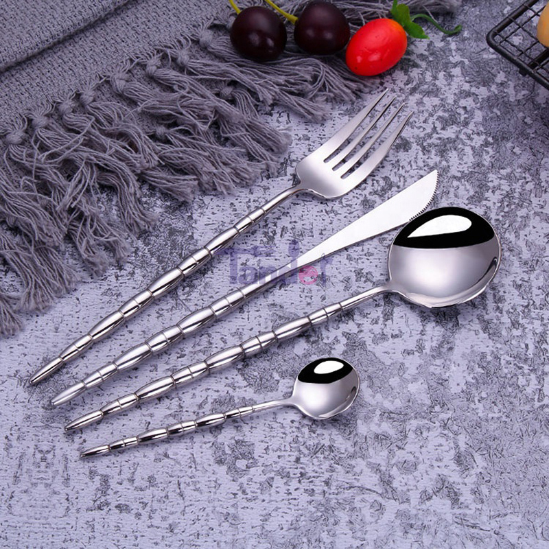 tander nieuwe Europese stijl roestvrij staal huisgoederen platte metalen inox bestek set