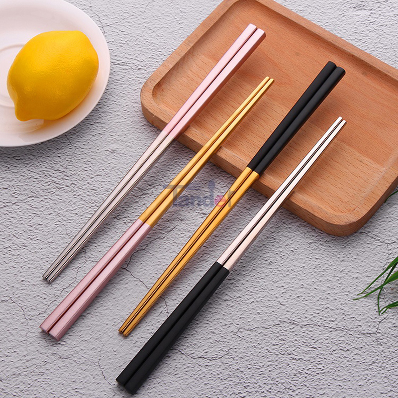 Koreaanse Custom Color Metal SUS 304 Stainless Steel Metal Titanium Chopsticks with Custom Logo