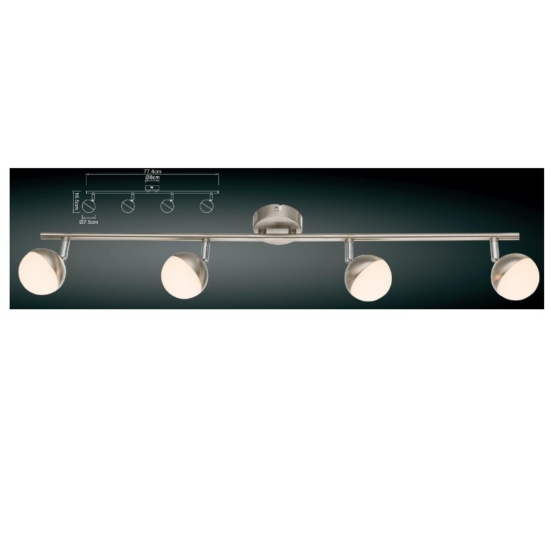 Hoogspannings LED-spot light-4, met halfbol kunststof kap