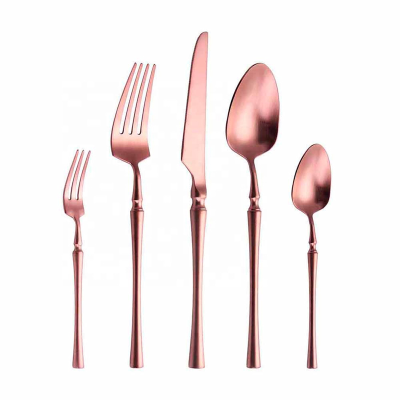 europese besteck pvd coating roestvrijstalen bruiloft bestek metaal rose goud bestekset