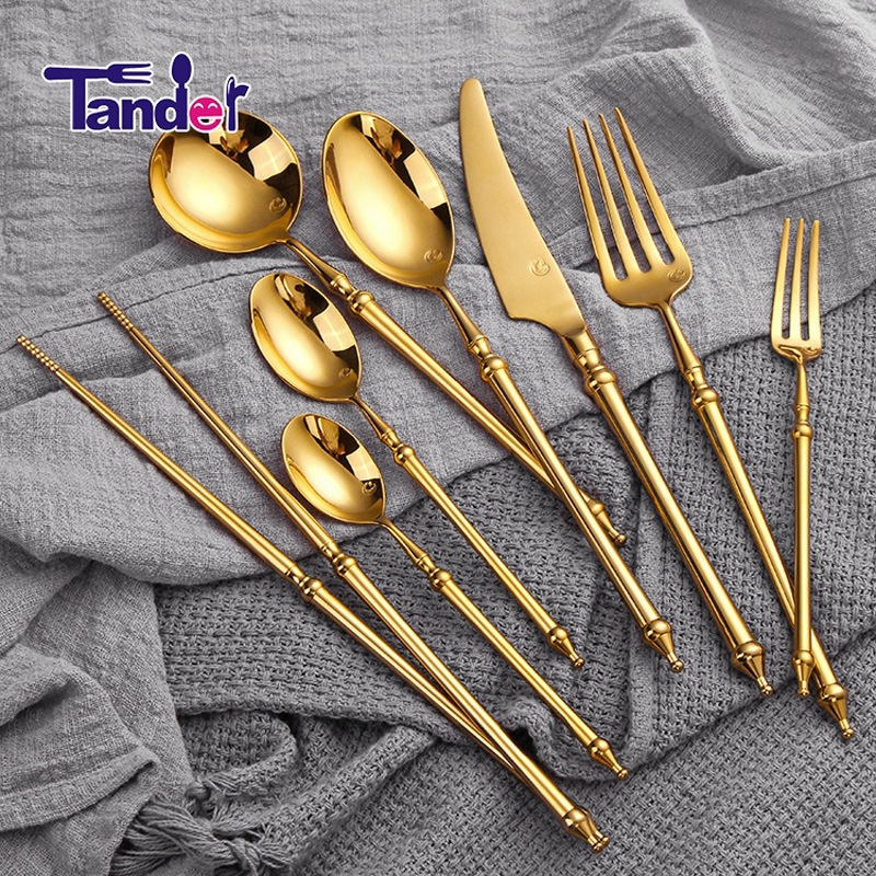 fashinal Tander nieuwe Europese stijl roestvrijstalen huishoudelijke artikelen bestek metalen inox bestekset