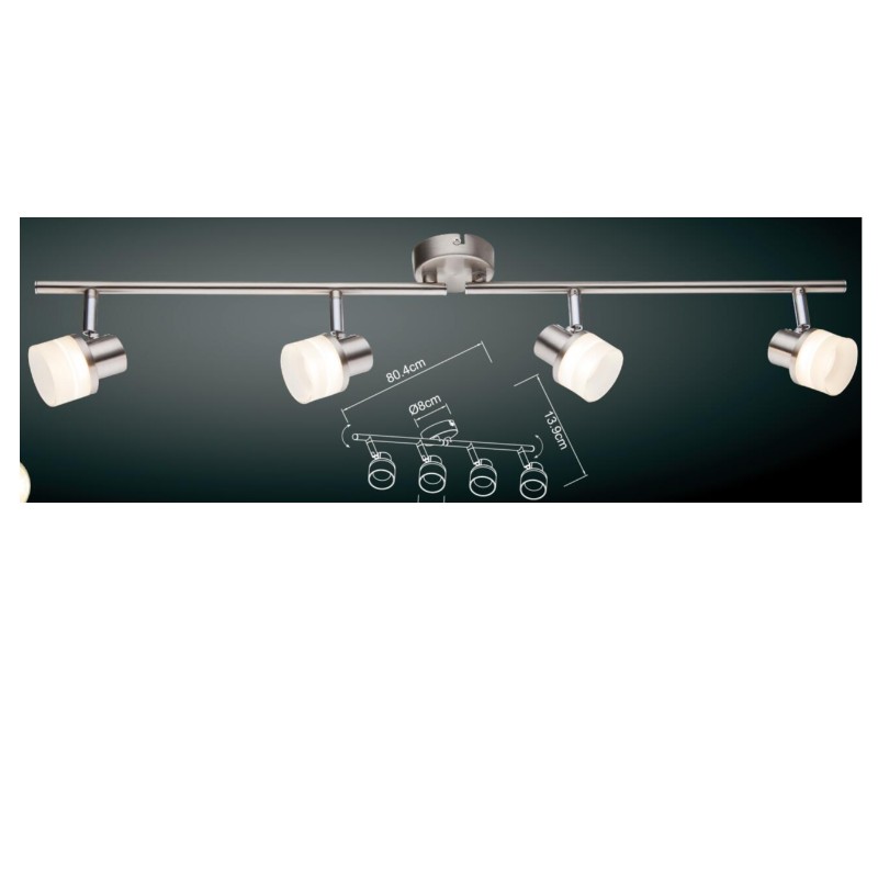 Hoogspanning LED-spot light-4, met cilinder kunststof kap