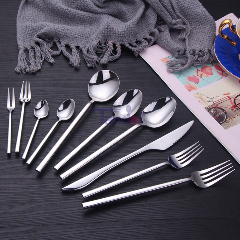 creatief gesmeed roestvrij staal bestek zilverzilver luxe metalen restaurant bestek set