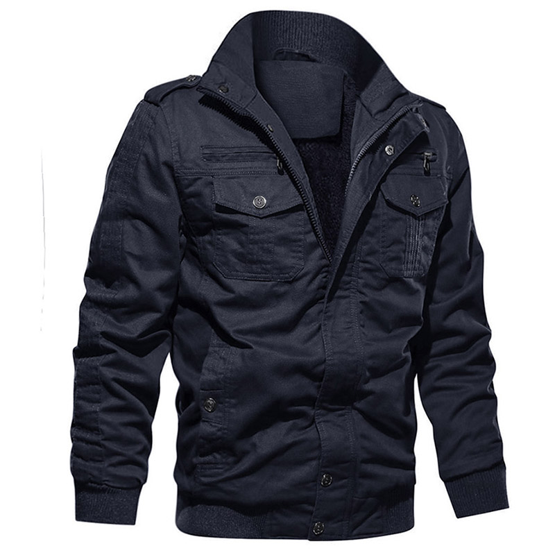 Mannen van de werkkleding Aangepaste Plus Grootte Bomber Fleece Winter Coat Warme Draag-verzet Thick