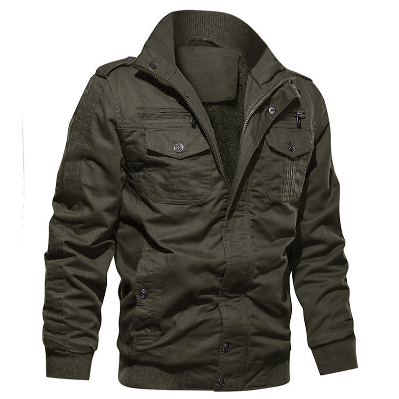 Mannen van de werkkleding Aangepaste Plus Grootte Bomber Fleece Winter Coat Warme Draag-verzet Thick