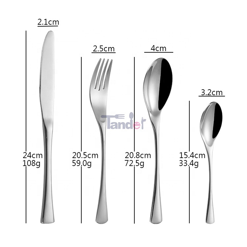 Groothandel Gold Silver Silverware 18/8 Golden Western Custom Logo Flatvare Stainless Steel Metal Hotel Cutlery Set