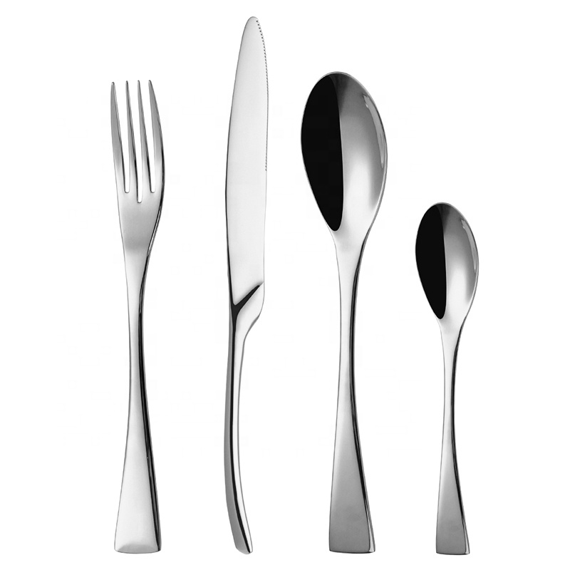 Europese stijl 4 pc spiegelpoets bruiloft roestvrij staal moderne flatware