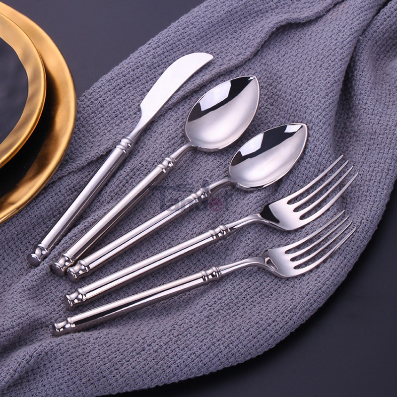 spiegelpoets 5 kleurenopties roestvrij staal restaurant flatware zilver hotel bestek set