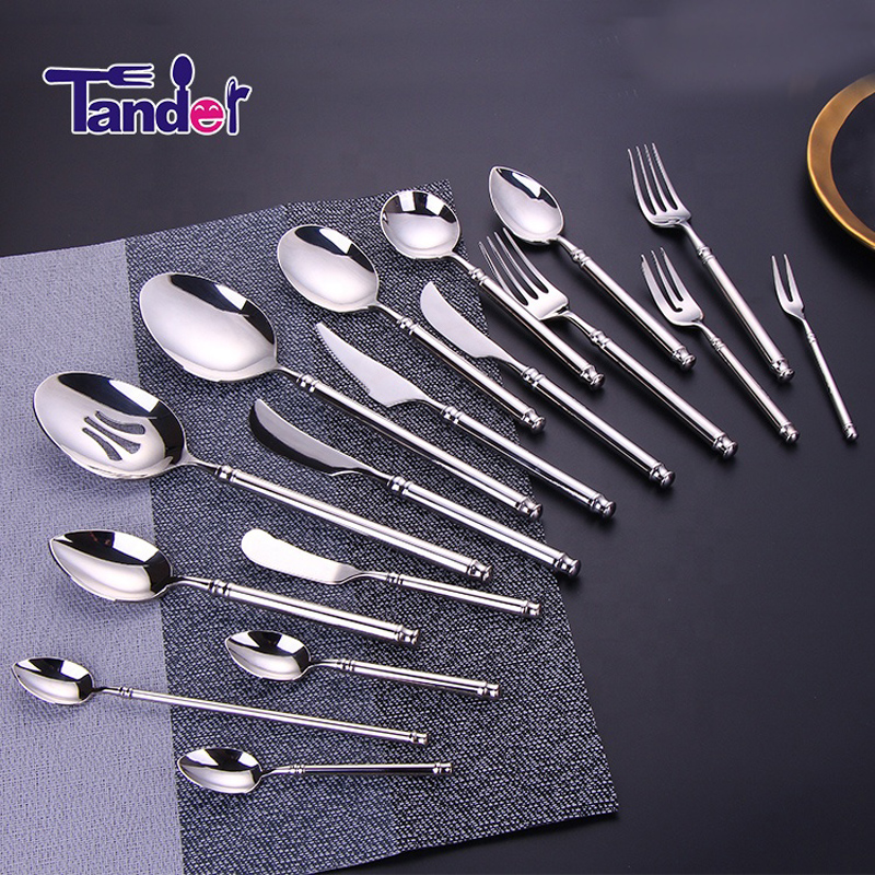 spiegelpoets 5 kleurenopties roestvrij staal restaurant flatware zilver hotel bestek set