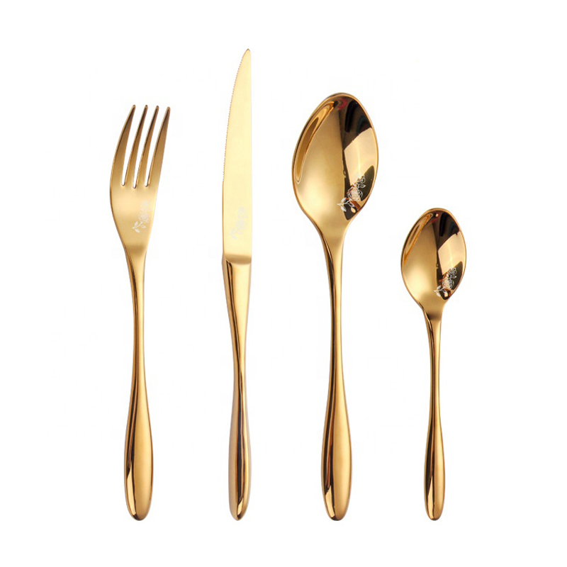 hoge kwaliteit laser patroon flatware luxe roestvrij staal bestek set 18/10