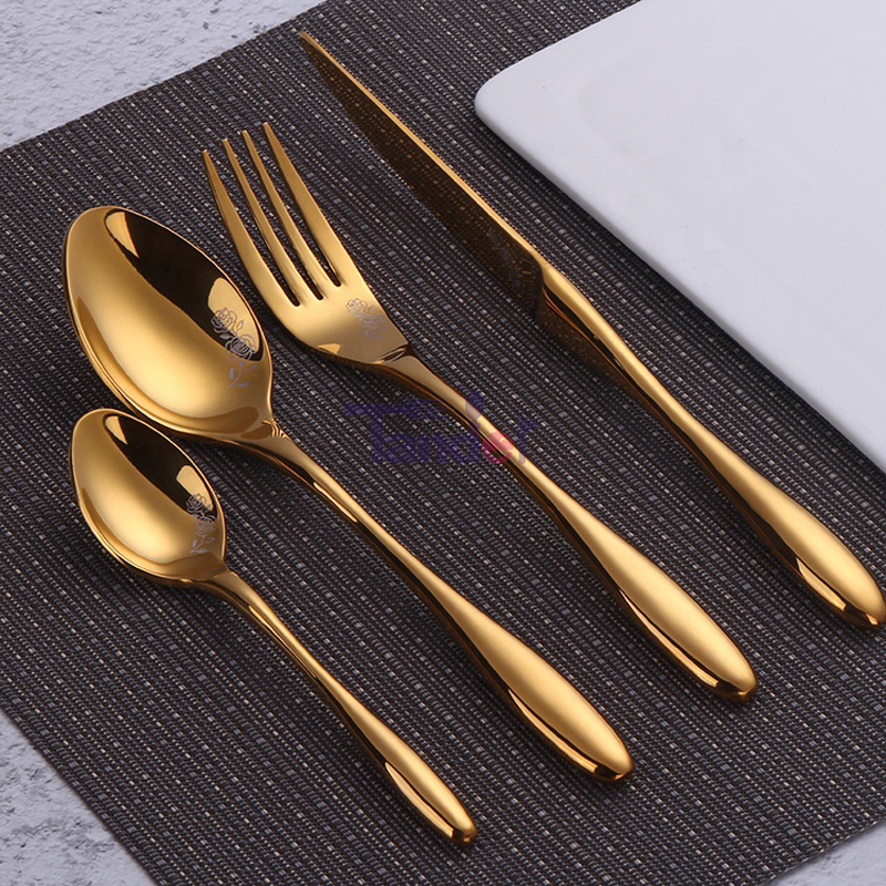 hoge kwaliteit laser patroon flatware luxe roestvrij staal bestek set 18/10