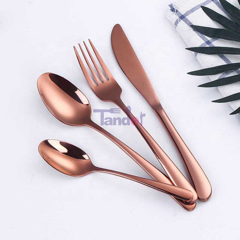 elegant design inox flatware in voorraad roestvrij staal gouden bestek