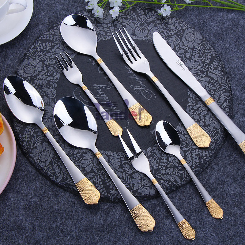 72pc's royal roestvrij staal flatware, verguld met luxe bestek met houten kist