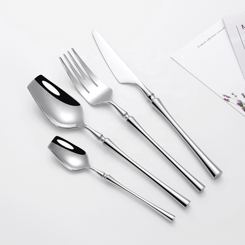 Mirror polish slank taille stijl flatware zilver roestvrij staal eco-vriendelijke bestek