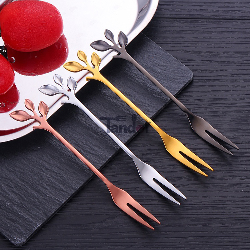 Branch Vorm Coffee Spoon Fruit Fork Mirror Small Spoon en Fork Stainkless Steel