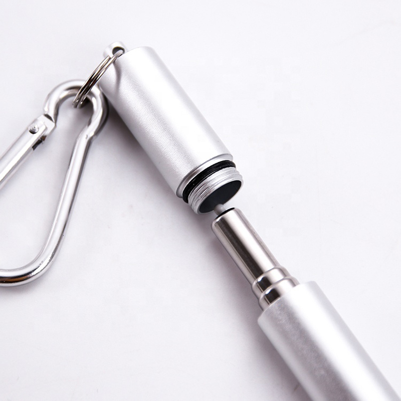 Wholesale Metal Box Custom Logo Recycle Gold Stainless Steel Retractable Straw