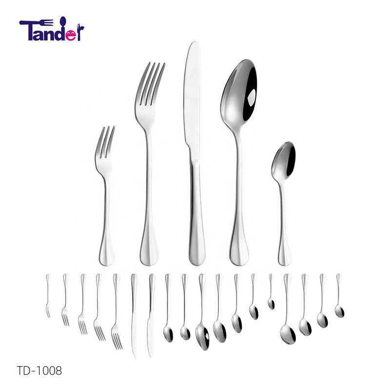 18PCS Mirror Polishing Tableware Set Utensil Set, Knives, Forks, Spoons for Home and Restaurant