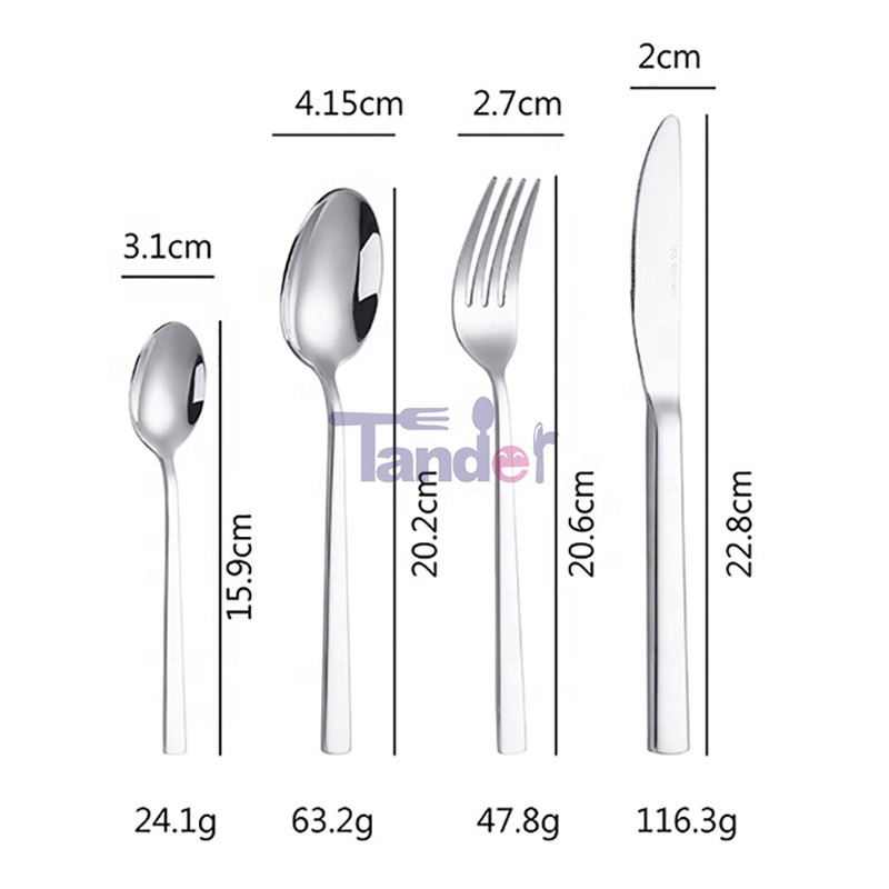 18/8 24pcs roestvrij staal zilveren bestek in houten cadeaudoos