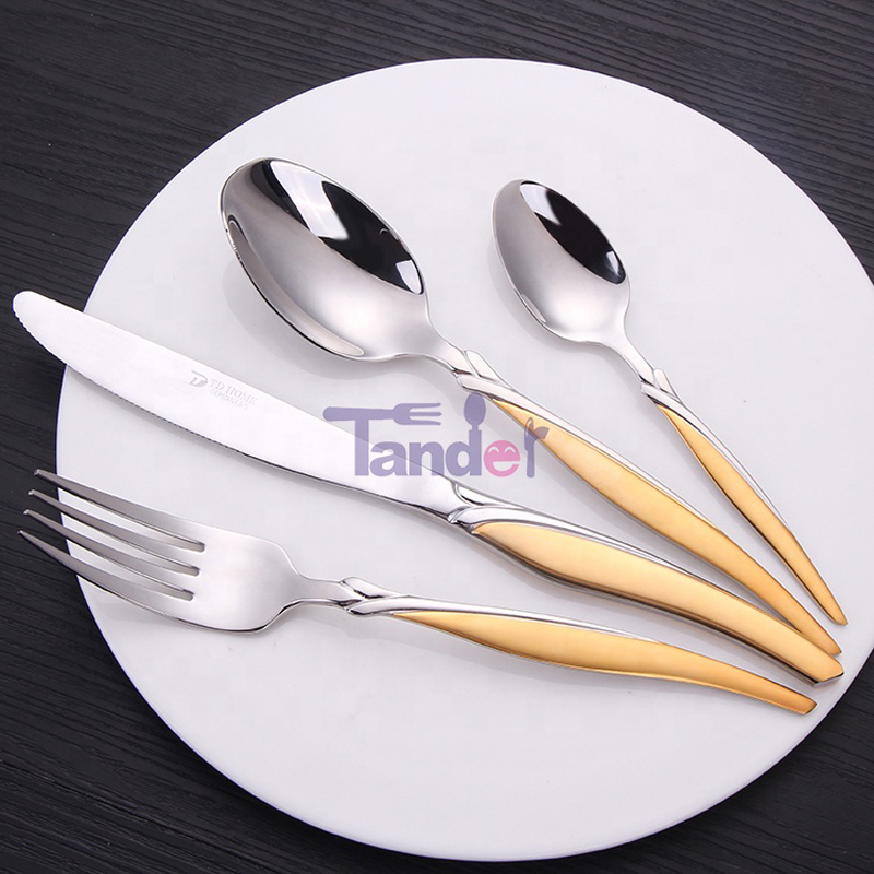 72/84/86 Gottinghen Stainkless Steel Flatware Gold 86 Pcs Cutlery Set met houten kist