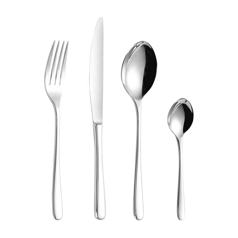 Modern Silver Stainkless Steel High Quality Silverware Rebruikbare Cutlery Wedding Flatware Set