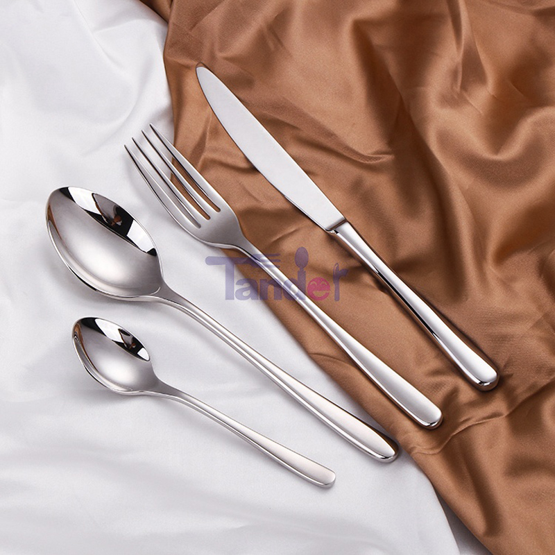 Modern Silver Stainkless Steel High Quality Silverware Rebruikbare Cutlery Wedding Flatware Set