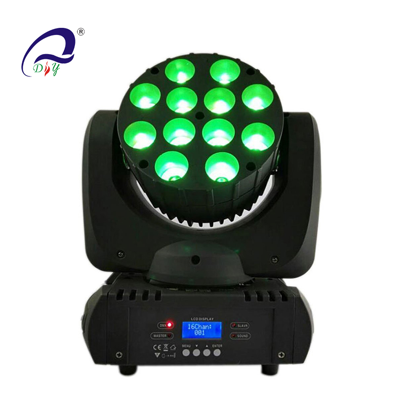 PL56A 12pcs 10w 4in1 RGBW led Beam Moving Head Light voor fase