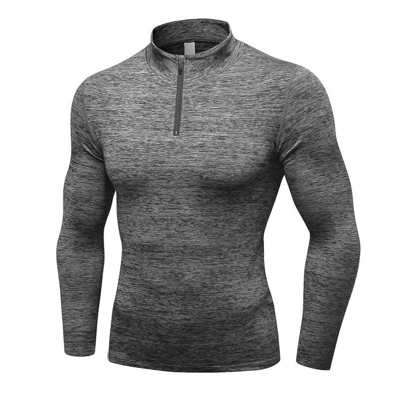 Beste kwaliteit Lange mouw Gestreepte Heren Casual Workout Tops Aantal Polyester / Spandex OEM Anti China Technics Style