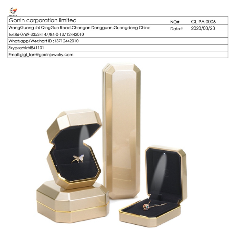 FL-PA0006 plastic sieradendoosje met LED verlichting