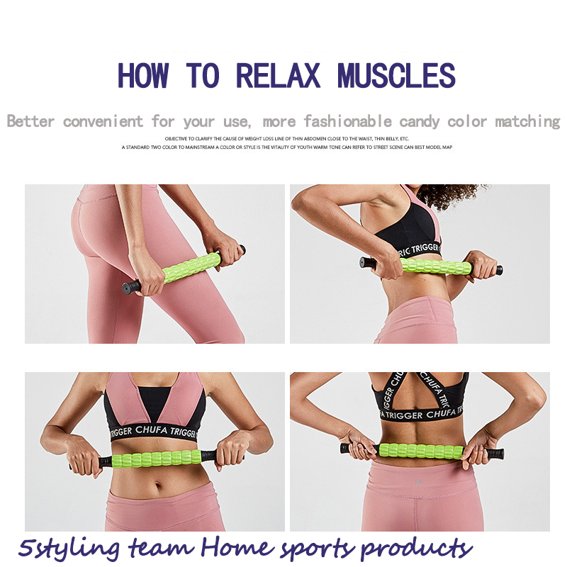 Fitness spiermassagestick Yoga diepe spierontspanning massage-as privé-opleiding fascia roller gear massagestok