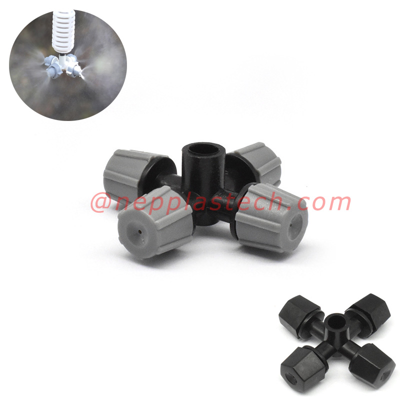 Cross Atomizing sprayer kaskoeling en bevochtiging vernevelaars waterbesparende irrigatie Micro mist sprinkler