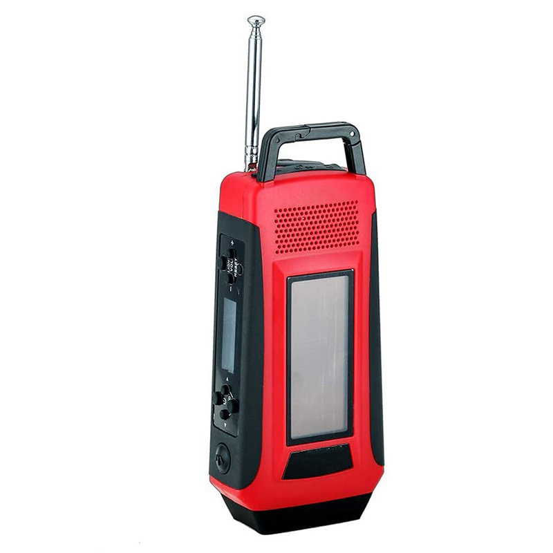 Weerradio Noodhandzwengel Zelfaangedreven AM / FM NOAA Draagbare zonne-radio met LED-zaklamp, 1150 mAh Powerbank voor iOS / Android-telefoon Batterijlader