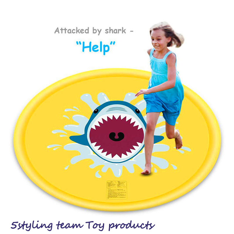 Water spray mat buiten gazon spel mat kinderen spelen met water speelgoed dolfijn water spray mat surfen regenboogwater glijbaan