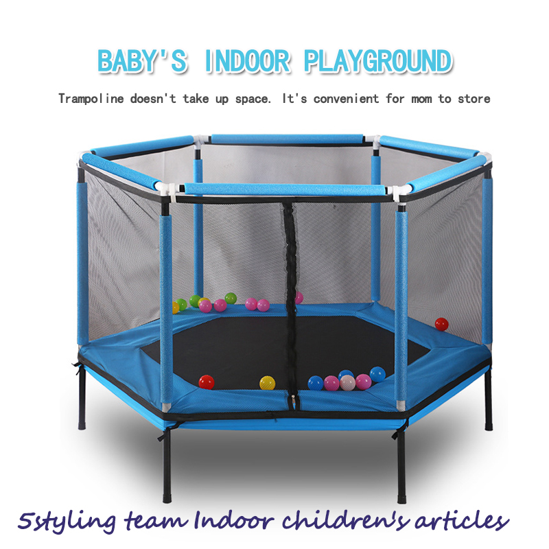 Trampoline kinderhuis trampoline ouder kind interactieve spelletjes fitness trampoline met veiligheidsnet babyverzorging hek