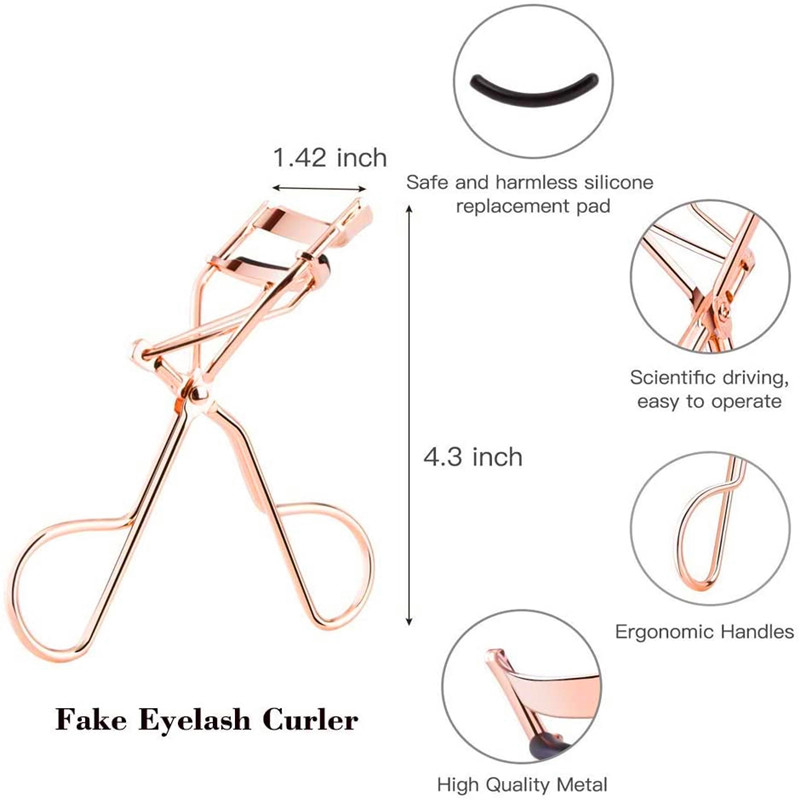 Professionele metalen aangepaste Bling Rose Gold Eyelasher Curler, hoogwaardige roestvrijstalen Eyelasher Curler Gift