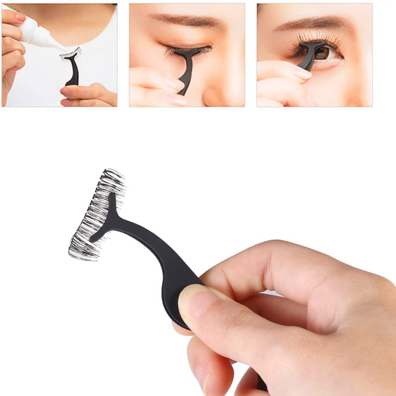 False Eyelashes Extension Applicator Roestvrijstalen pincet Remover Clip Pincet Nipper (zwart)