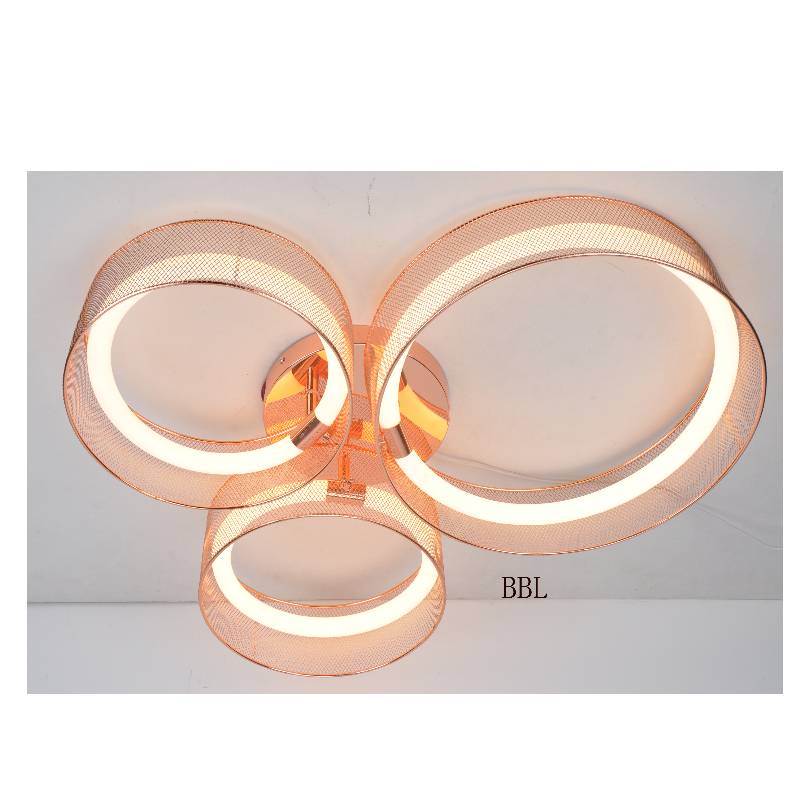 led plafondlamp met metaalgaas en acrylbuis