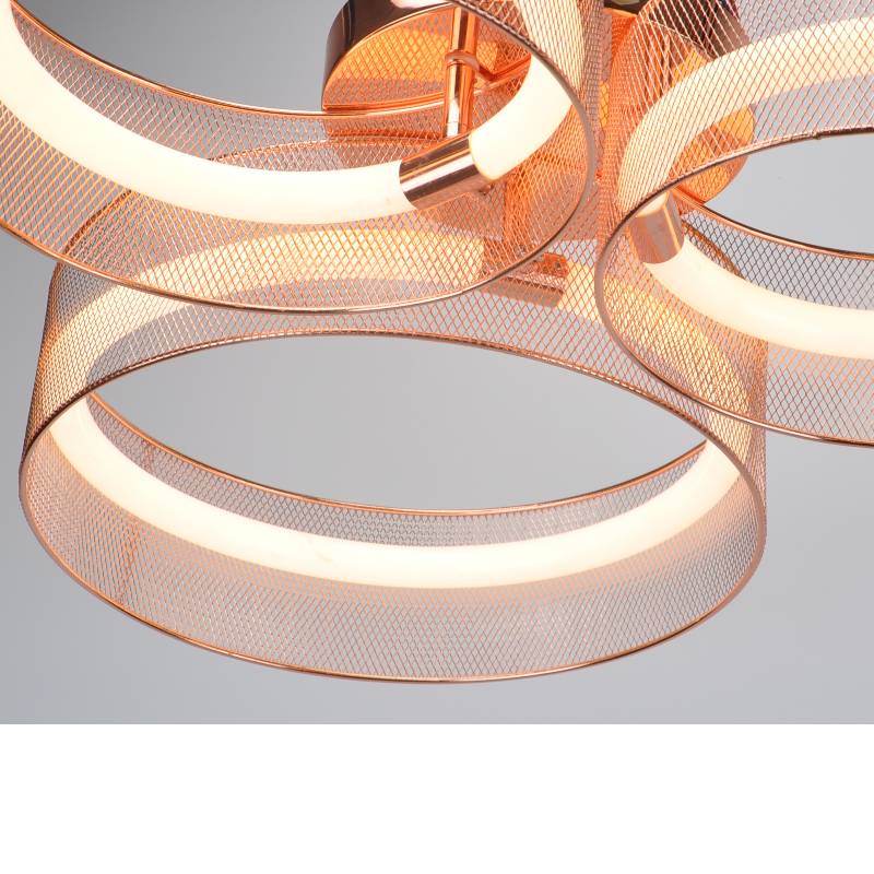 led plafondlamp met metaalgaas en acrylbuis