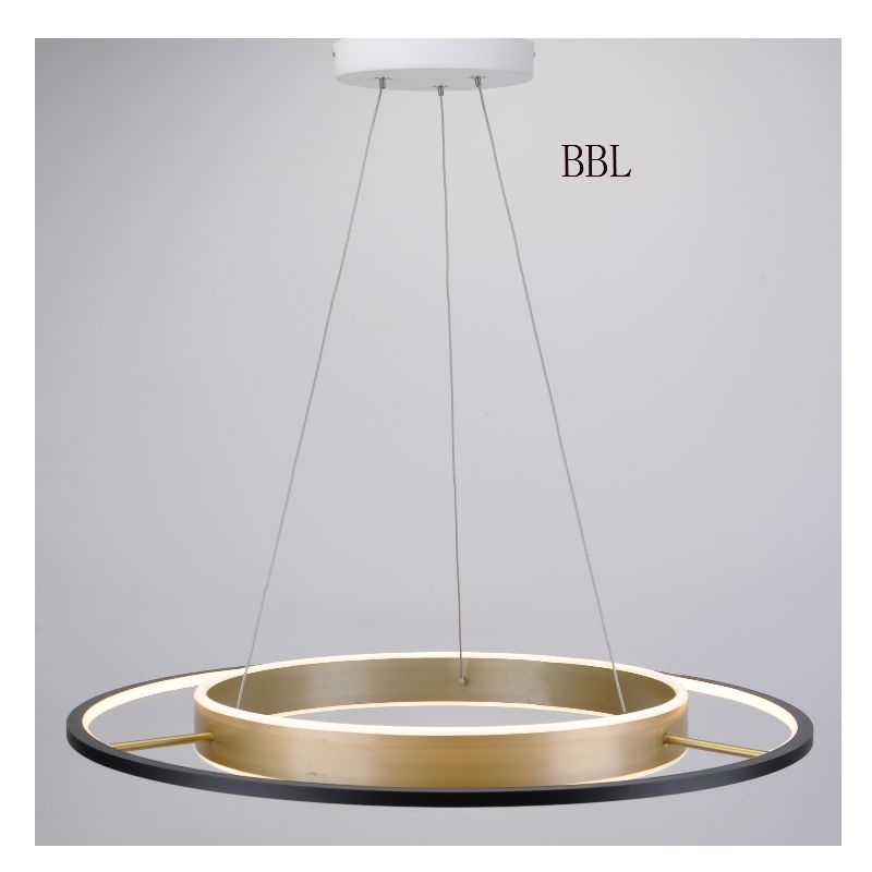 led-hangerlamp met 2-tier metalen ring