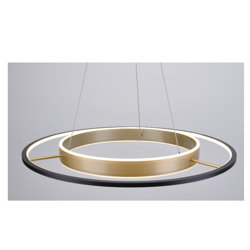 led-hangerlamp met 2-tier metalen ring