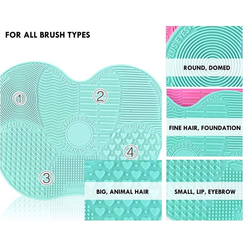 Make-upborstel Reinigingsdoekje Reinigingsmat Siliconen Eierborstels Handschoen Wassen Scrubber Board Mat Vorm Handschoen voor eenvoudige handzeep Reiniging Schoonheid Cosmetische accessoire Gereedschapsset (set van 3 stuks groot)