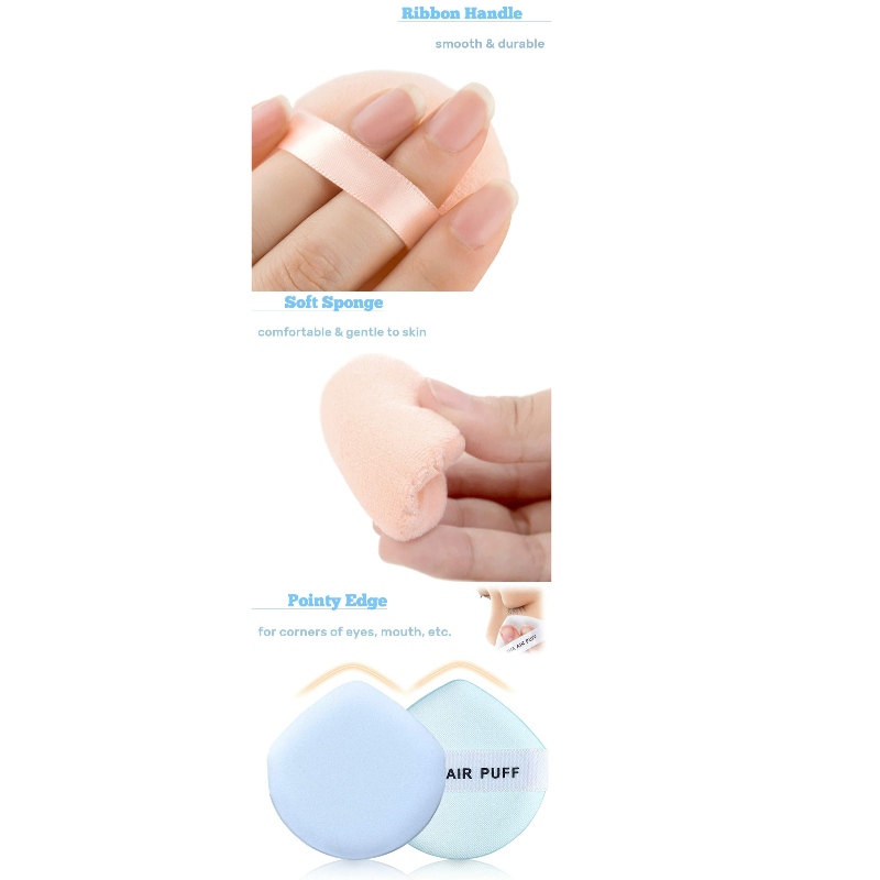 Velour Puff Make-up Powder Puffs Sponge met Air Cushion Puff Set Fluffy Powder Puff Round Sponge Cosmetic Water Drop Powder Puff Latex Free Foundation Sponge Face Puff voor droog gebruik