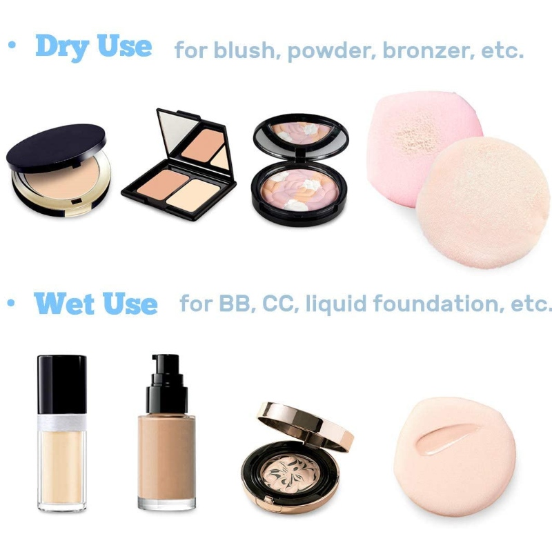 Velour Puff Make-up Powder Puffs Sponge met Air Cushion Puff Set Fluffy Powder Puff Round Sponge Cosmetic Water Drop Powder Puff Latex Free Foundation Sponge Face Puff voor droog gebruik