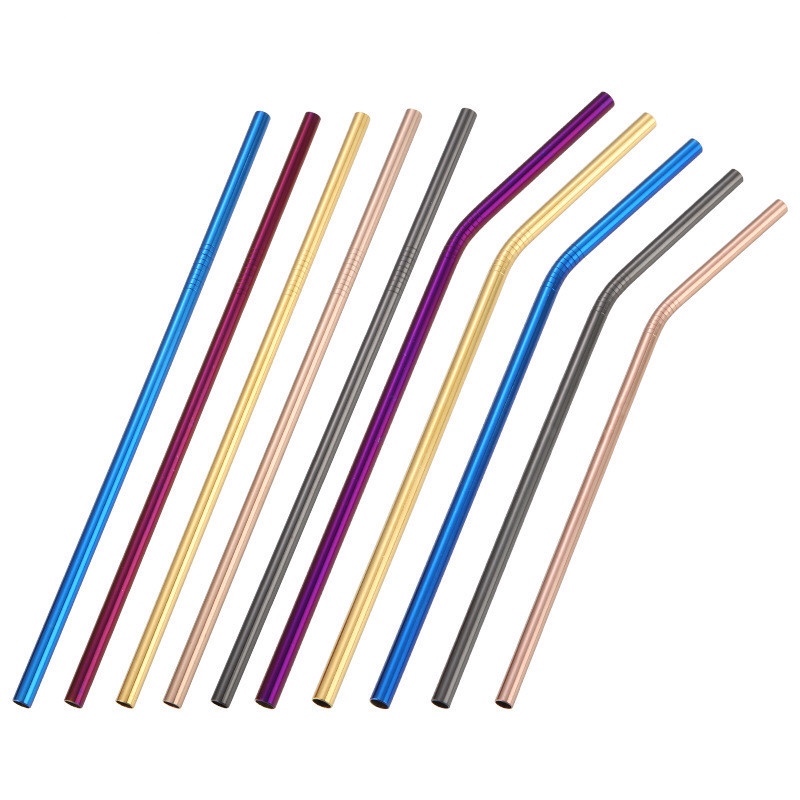 Met schoonmaakborstel 304 perfect herbruikbaar rietje metaal 4 stuks 12 cm RVS rietjes
